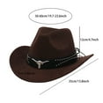 thumbnail image 4 of Classic Western Cowboy Hat Cowgirl Hat Unisex Men's & Women's Wide Brim Fedora Hat Classic Vintage Bowler Hat for Adults, 4 of 7