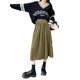 thumbnail image 3 of Txlixc Falda plisada de terciopelo para mujeres casual color sólido falda elástica de cintura a larga en otoño, adecuada para usar en la calle Txlixc moda, 3 of 9