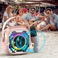 thumbnail image 4 of Bluetooth Speaker Karaoke Machine for Tees Adults Mini Karaoke Machine with 1 Wireless Microphones,Portable Bluetooth Speaker with Voice Changing Effects & LED Lights,Best Gifts for Youth, 4 of 4