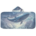 thumbnail image 5 of Yayeee Kids Hooded Towels Toddler Soft Absorbent Beach Bathing Wrap 50" x 23.5", Night Floating Whale, 5 of 5