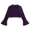 thumbnail image 4 of YONGHS Kids Girls Velvet Cardigan Bolero Open Front Long Sleeve Shrug Shawl Cover Up for Dress Dark Purple 16, 4 of 5