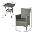 thumbnail image 3 of Outsunny 3 Pieces Wicker Patio Furniture Set, Grey, 3 of 10