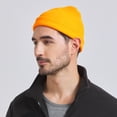 thumbnail image 6 of Toptie Winter Cuffed Beanie Knit Hats for Men & Women, Warm & Soft Toboggan Cap-Navy, 6 of 7
