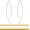 3.25" inch - 18k Gold Plated, variant on Upside Down Hoop Earrings - Gold Hypoallergenic Wire Threader Hoops for Women