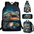 thumbnail image 7 of Yuyamidu Sea Turtle Girls Backpack and Lunch Bag Set Mushroom Book Bag for Kids Lunch Handbag High School Bags for Girls Boys Bookbag with Lunch Box Pencil Case Water Bottle Bag, 4 in 1, 7 of 7