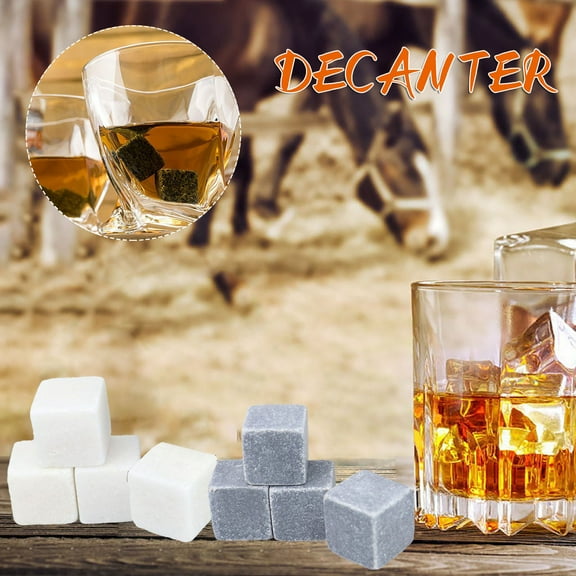 Whiskey Chilling Stones Set of 4 | Reusable Natural Soapstone Ice Cubes | Velvet Pouch Included | No Dilution | For Liquor Cocktails Soft Drinks | Gift Packaging