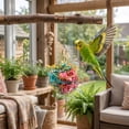thumbnail image 5 of huayou Golden Metal Hanging Bird Foraging Cage, Colorful Raffia Filler, Chain Hook Design, Decoration, for Parrot, Budgie Cage Play, Gold, 5 of 7