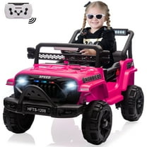 12V Kids Ride on Toys Cars with Parents Control, Toddler Electric Ride on Truck Car with Early Education Function, Riding Toy with 4 Wheel Suspension, MP3, USB, Electric Vehicle for Aged 3 , Pink