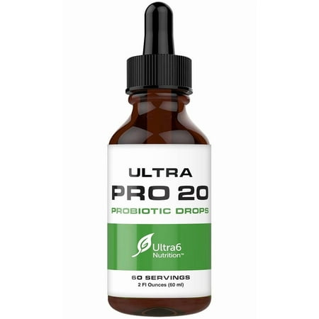Ultra6 Nutrition Probiotics for Women, Men and Kids - 20 Strain Liquid Probiotic Supplement for Digestive & Gut Health