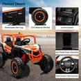 thumbnail image 4 of Geetinfly 24V 7Ah 2 Seater Ride On UTV Car for Kids, 4WD/2WD Switch, Electric Vehicle with Parental Remote Control, 19" Wide Seat, EVA Tires, 3 Speeds, for Kids Aged 3-8 - Orange, 4 of 8