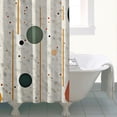 thumbnail image 3 of Simply Cute Dot Linen Taxtured with Shape Shower Liner Waterproof Washable Polyester Shower Curtains Liner Unique Bath Decor 72" W X 72" L with 12 Hooks, 3 of 4