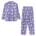 thumbnail image 3 of DISNIMO Axolotl Printed Women Two Piece Pajama Sets Long Sleeve Lounge Set with Pockets Button Up Sleepwear Casual Loose Nightwear with Long Pants, M, 3 of 7