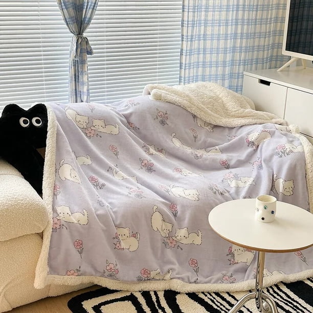 Mantas estampadas para sofá, mantas cálidas de lana de Coral suave, manta de cama de imitación de lana de cordero, manta antiestática, Otoño e Invierno
