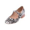 thumbnail image 2 of Sandalias de verano para mujer de tacón bajo de cuero con patrón de serpiente artificial a la moda Wmkox8yii shkj736, 2 of 9