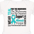 thumbnail image 4 of Inktastic Ovarian Cancer I Wear Teal Ribbon Tribute Boys or Girls Long Sleeve Baby Bodysuit, 4 of 5