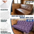 thumbnail image 3 of XYZCANDO Purple Damask Print 2-Piece RV Sofa Slipcover Set, Stretch Washable Camper Couch Protector, Non-Slip RV Furniture Cover for Travel Trailer Living Room Decor, 3 of 7