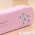 thumbnail image 3 of koolsoo Waterproof PU Zipper Pencil Bag, Creative Design, Stylish And Beautiful - Pink, as described, 3 of 9