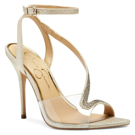 Jessica Simpson Whitley High Heel Pointed Open Toe Lucite Pumps Champagne Clear (12, Champagne/Clear)