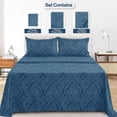 thumbnail image 4 of Lux Decor 4 Piece Queen Sheet Set, Brushed Microfiber Paisley Printed Bed Sheet Set with up to 16" Deep Pocket Fitted Sheet, Flat Sheet & 2 Pillowcases - Easy Care (Navy Blue), 4 of 9