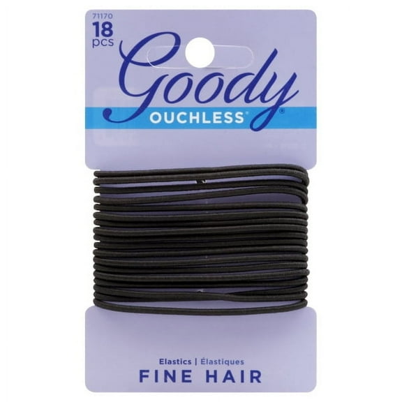 Goody Classics Elastic Large Thin Black, 18 Count