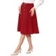 thumbnail image 4 of Falda midi plisada A-Line Inspire Chic para mujeres, falda de trabajo vintage de cintura alta, falda de negocios M roja, 4 of 6
