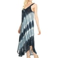 thumbnail image 3 of Sakkas Liz Women's Maxi Loose Sleeveless Summer Casual Tank Dress Cover-up Caftan - Navy - One Size Regular, 3 of 5
