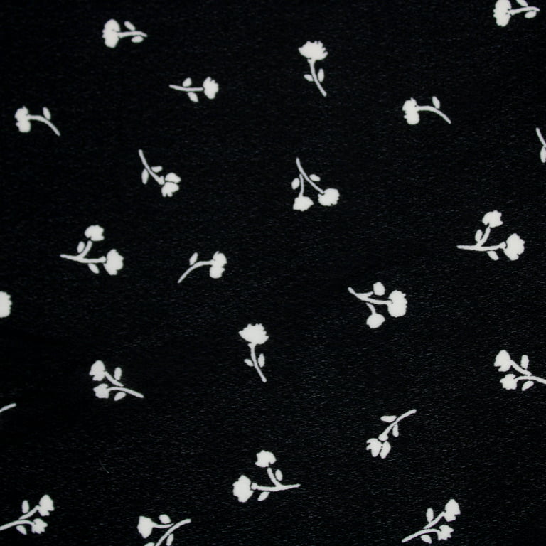 FREE SHIPPING!!! Black with Offwhite Ditsy Floral Design Printed
