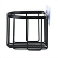thumbnail image 6 of Wall-mounted Bathroom Suction Round Roll Paper Holder Toilet Tissue Storage Basket Black, 6 of 8