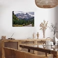 thumbnail image 3 of Rustic Mountain Forest Landscape Canvas Wall Art, 24x16in Snowy Cascade Range Nature Print, Pacific Northwest Wall Decor for Living Room, Bedroom, Cabin, Ready to Hang, 3 of 6