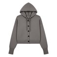 thumbnail image 7 of Maplenight Hooded Cardigans for Women Button Down Knit Sweater Long Sleeve Drawstring Casual Fall Lightweight Sweaters, 7 of 7