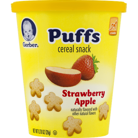 Gerber Puffs Cereal Snack Strawberry Apple, 0.7 OZ - Walmart.com