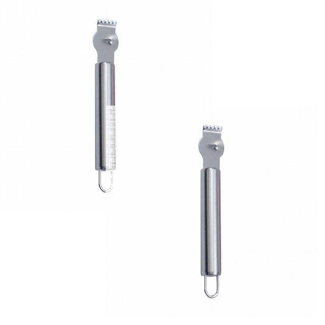 Oleegame 2 Pcs Gaine Citron en Acier Inoxydable Gaine Citron Éplucheur de Citron Éplucheur de Fruits Argent