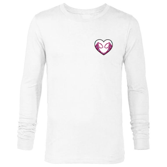 Marvel Spider-Gwen Ghost Spider Valentine’s Day Heart Mask - Long Sleeve T-Shirt for Men - Customized-White