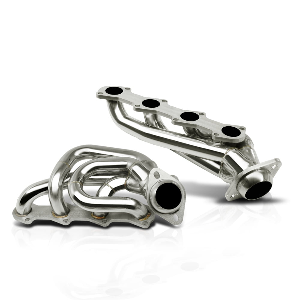 Pair Stainless Steel Exhaust Shorty Manifold Header Replacement for Ford F150 Heritage 4.2L V6 97-04 