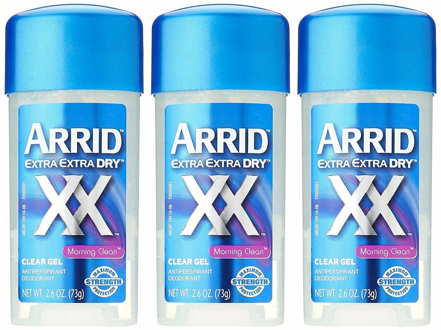 Arrid Extra Dry Antiperspirant and Deodorant Clear Gel Morning Clean 2.6 Oz. (Pack of 3)