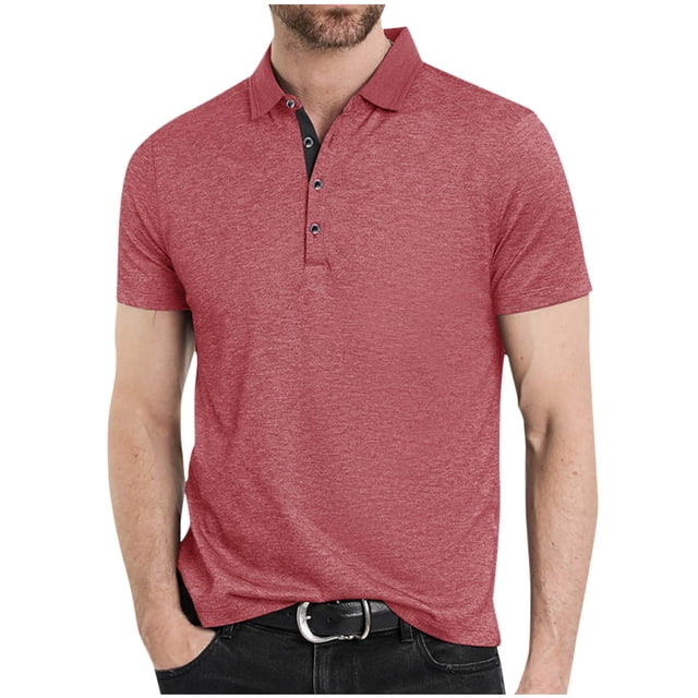 pstuiky Camisas de manga corta para hombre, Blusa informal de cuello redondo y manga corta con bolsillos y colores contrastantes para hombre camisas casuales para hombre xl