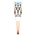 thumbnail image 3 of 1.27 ct Round Cut Natural Swiss Blue Topaz Solitaire with Simulated Diamond Accents 18K White/Rose Gold Womens Engagement Ring, 3 of 5