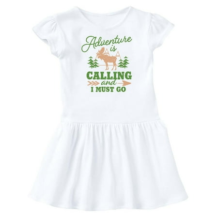

Inktastic Vintage Adventure is Calling and I Must Go with Moose Gift Toddler Girl Dress