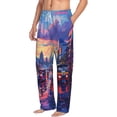 thumbnail image 6 of Logiee Taxi Colorful Town Print Pajama Pants for Men,Men’s Pajama Bottoms,Mens PJ Pants with Pockets & Button Fly-XX-Large, 6 of 6