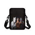 thumbnail image 2 of FUIALDOLG Crossbody Bags Three Horses Portrait Print Portable Crossbody Purse for Casual Use, Stretch Polyester Two Layer Coin Bags, 2 of 7