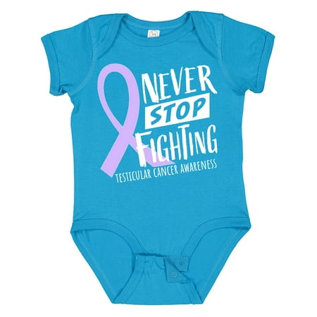 

Inktastic Never Stop Fighting Testicular Cancer Awareness Gift Baby Boy or Baby Girl Bodysuit