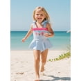 thumbnail image 4 of BemeyourBBs Newborn Baby Girl Ice Cream One Piece Swimsuit Infant Girls Bathing Suit Rash Guard Embroidery Striped Ruffled Trim Tie Shoulder Swimwear Summer Beachwear, 4 of 9