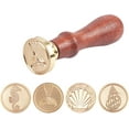 thumbnail image 2 of Animal Wax Seal Stamp Set Ocean Theme 4PCS Sealing Wax Stamp Brass Removable Heads +1 Wood Handle +Melting Spoon Retro 25mm Removable for Envelopes Invitations(Mermaid Tail Seahorse Shell), 2 of 9