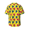 thumbnail image 5 of KLL Colorful Ping Pong Print Men's Shirt Short Sleeve Button Down Summer Cuba Beach Shirts- Large, 5 of 5