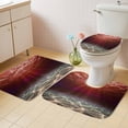 thumbnail image 3 of Red Ocean Bathroom Rugs Set Underwater World Clear Water Ripple Sunlight Non Slip Absorbent Soft Bath Mats 3 Piece Set with Bathroom Rug, U-Shaped Floor Mat, Toilet Seat Cover Large Size, 3 of 9