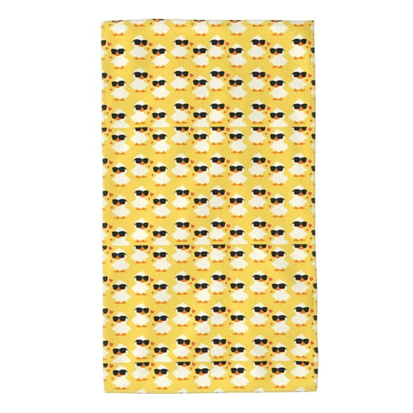 Balery Cute Duck With Black Glasses Toalla de Microfibra Premium con Estampado – 27.5x16 pulgadas, Alta Absorción, Suave y Aterciopelada, Secado Rápido