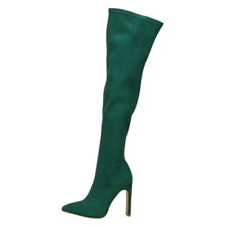 

PMUYBHF Ladies Shoes Knee High Boots Heel Boots Fashion Outdoor Heel Internal Zipper Boots 57.98