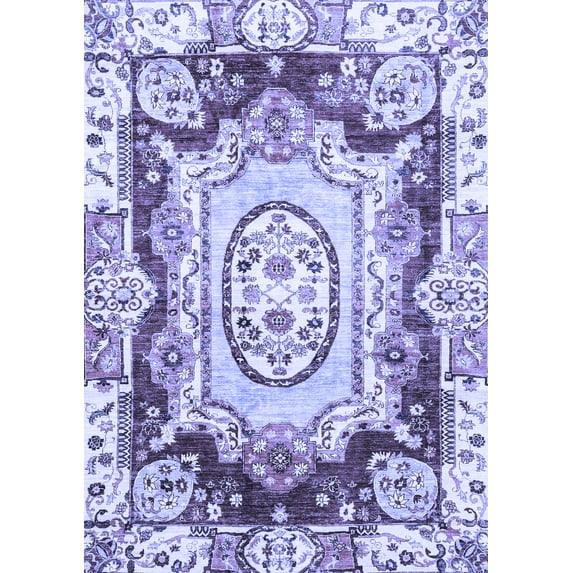 Ahgly Company Machine Washable Indoor Rectangle Abstract Blue Modern Area Rugs, 2' x 3'
