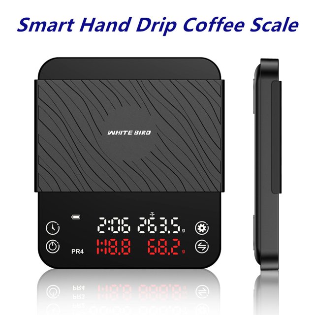 2kg 0.1g Smart Drip Coffee Scale Timer Pour Coffee Electronic Kitchen Scale Double-row Display with USB Chargin Gao Jinjia LED