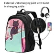 thumbnail image 2 of Balery Cats On Broomstick Mochila con carga USB para hombre y mujer - Mochila impermeable y antirrobo para laptop con puerto USB para viajes, trabajo, 2 of 7